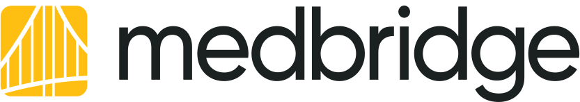Medbridge logo with yellow and white bars beside the word "medbridge" in bold black letters.